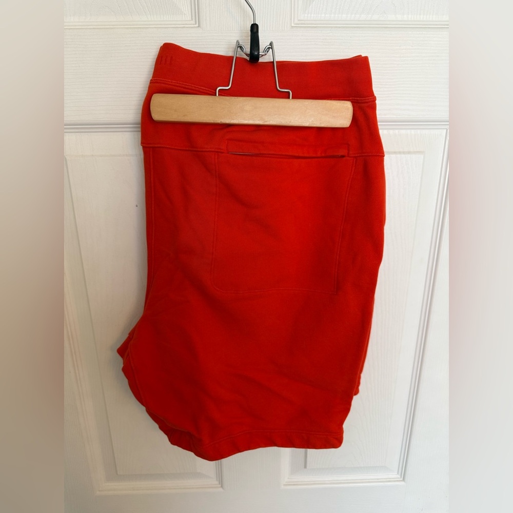 Lululemon solar orange relaxed fit French terry shorts. XXL. 9 inches.